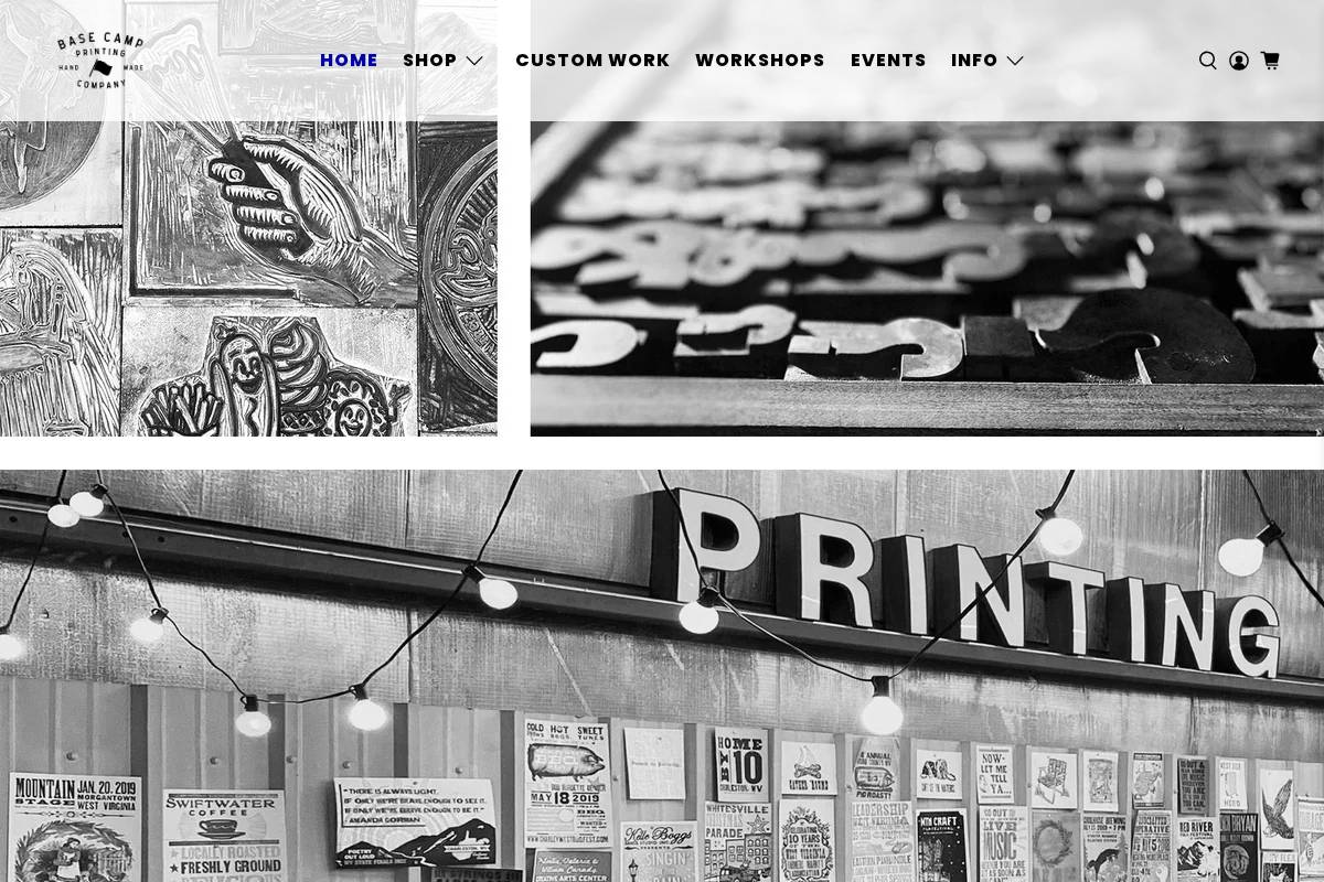 basecampprinting.co homepage screenshot