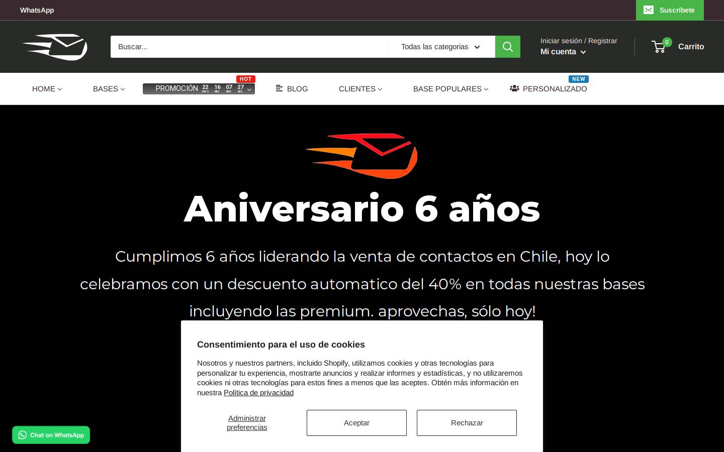 basededatoschile.cl homepage screenshot