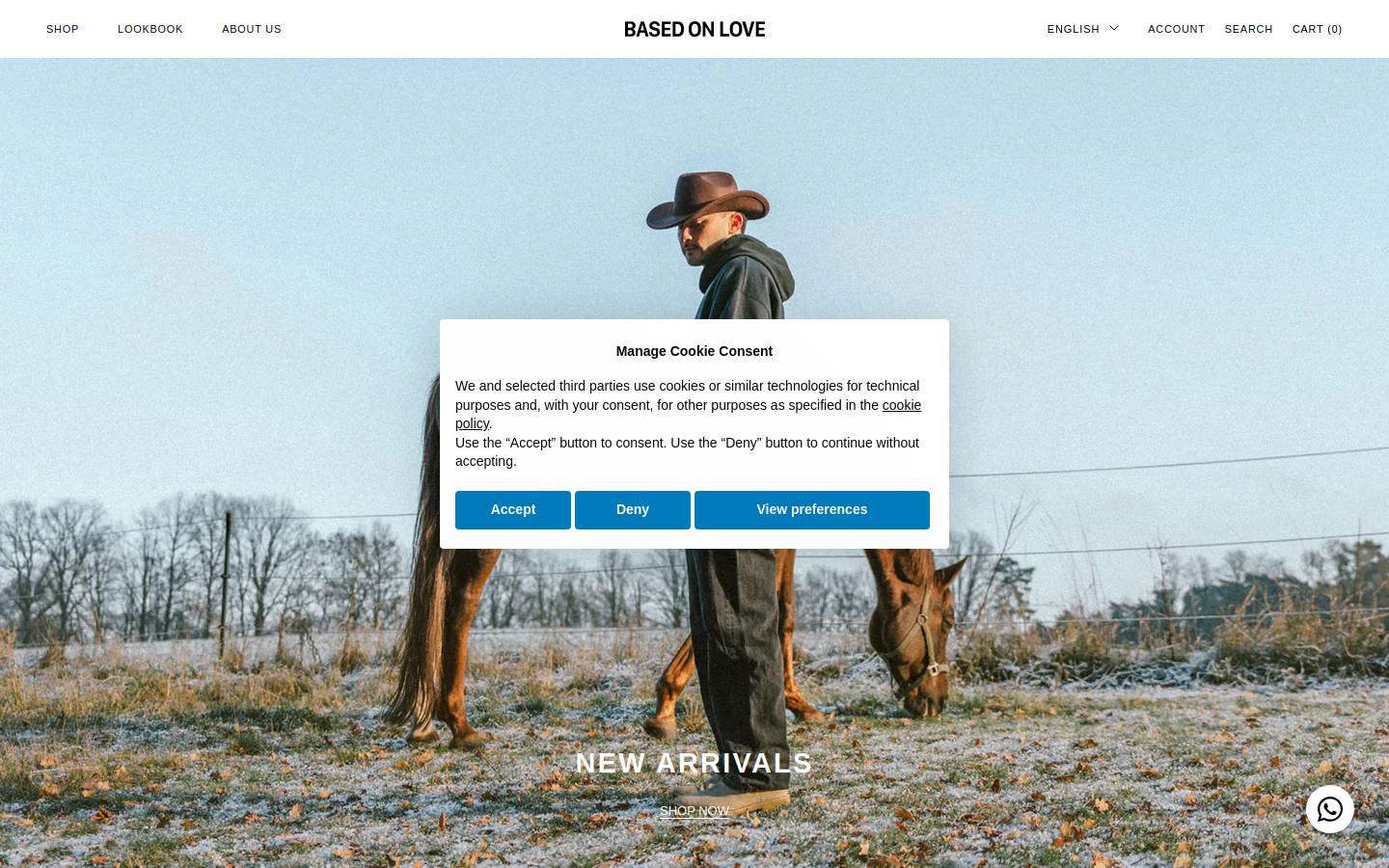 BASED ON LOVE homepage screenshot