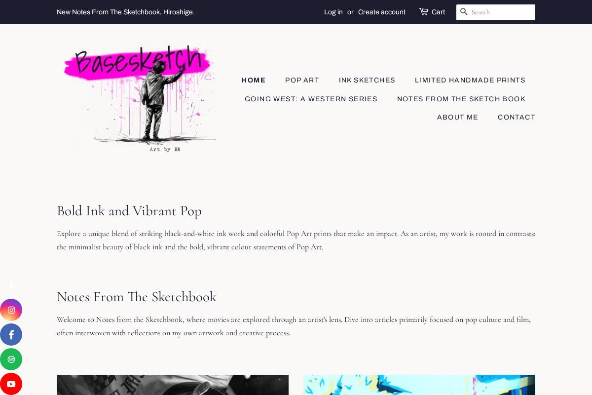 Basesketch homepage screenshot