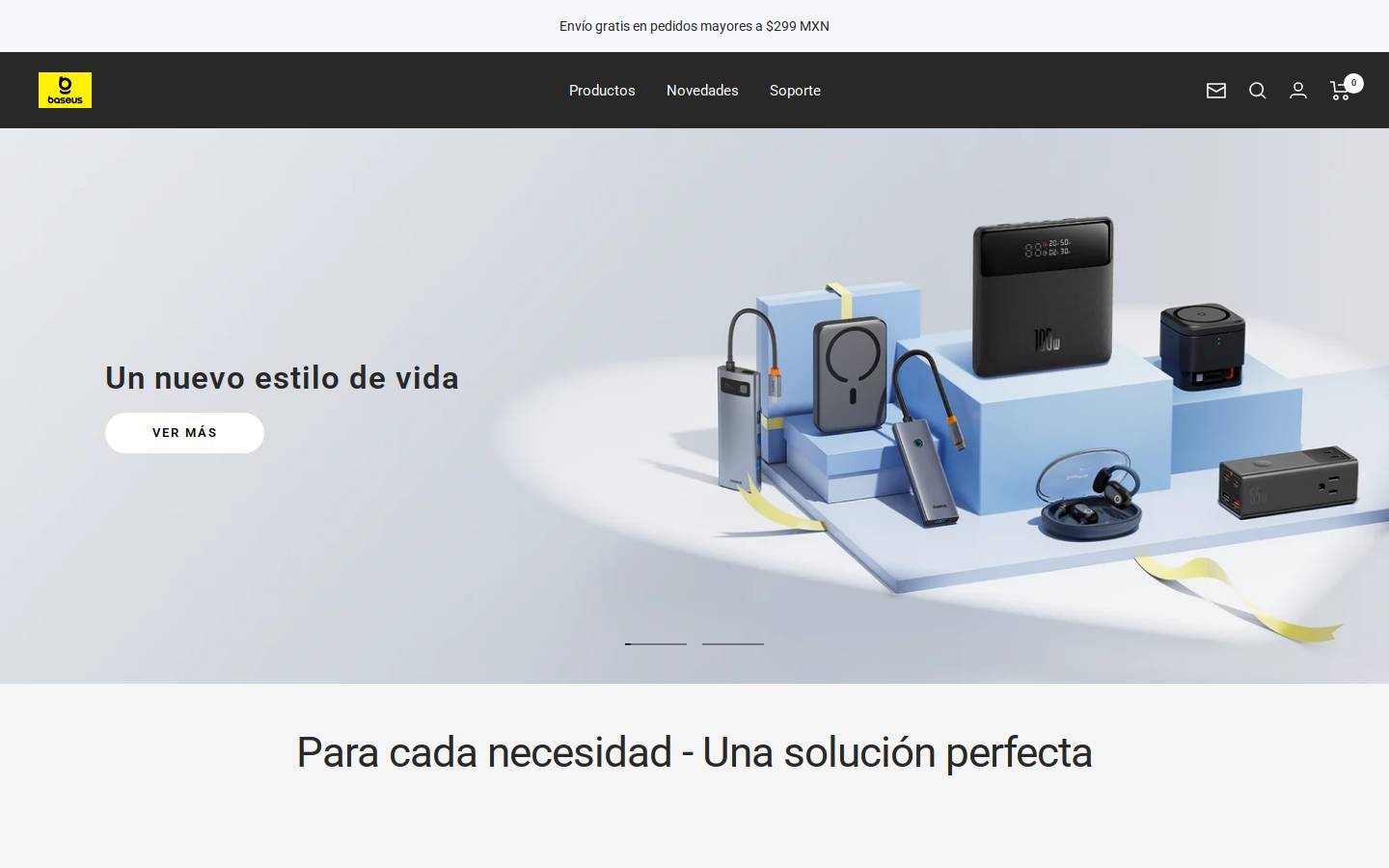 Baseus homepage screenshot