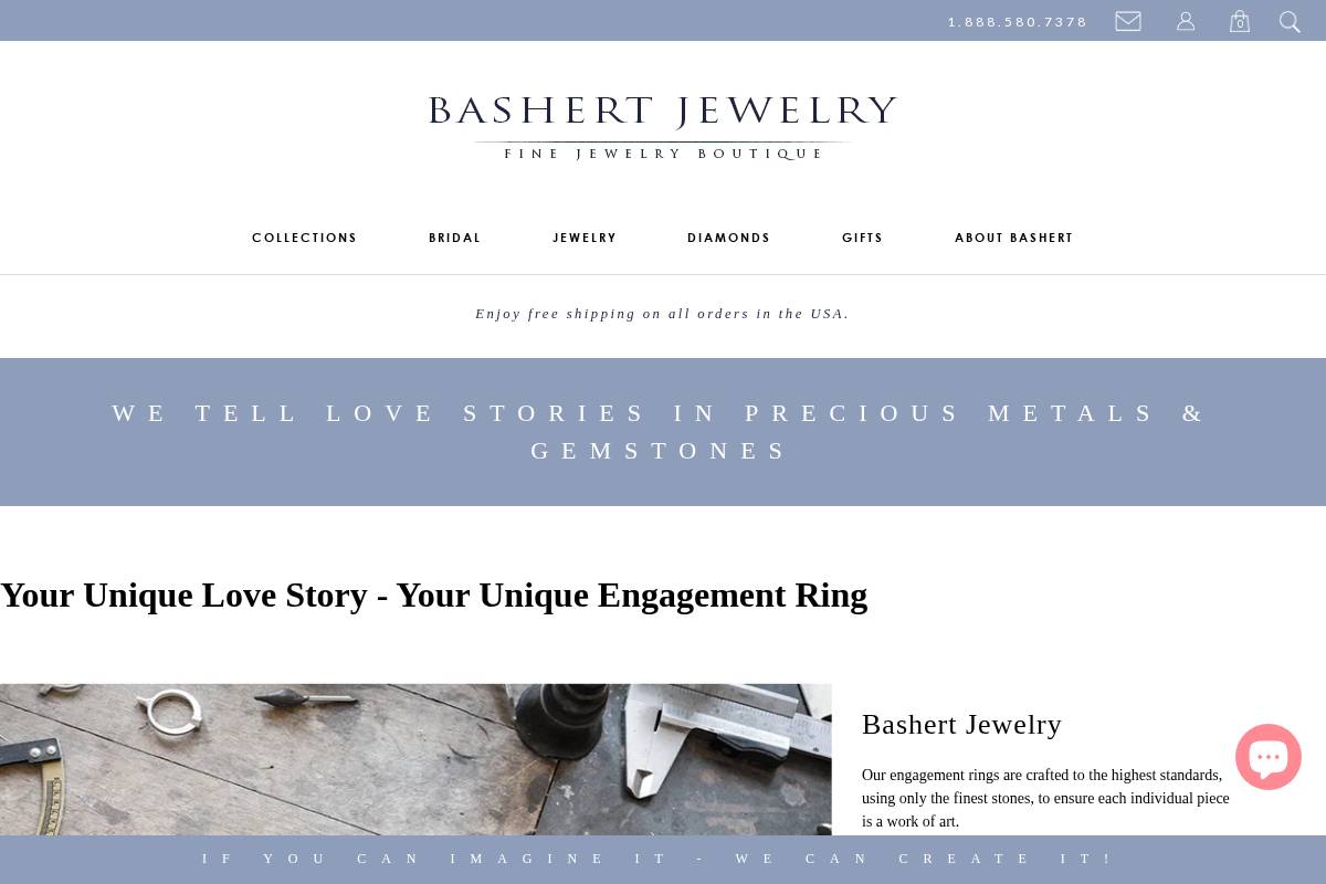 Bashert Jewelry homepage screenshot