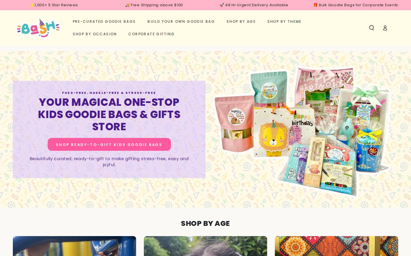 bashpartystore.com homepage screenshot