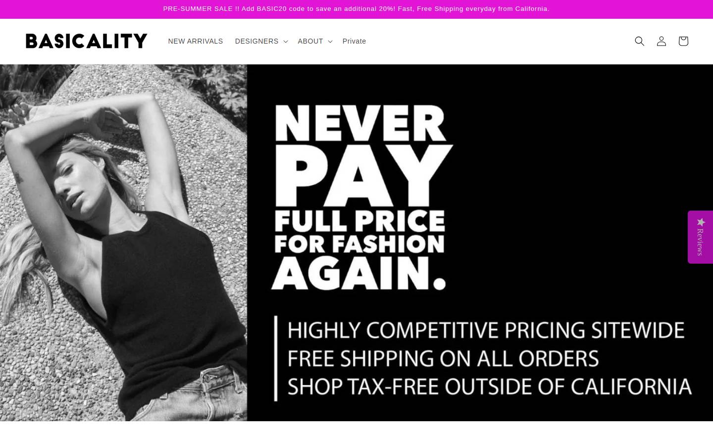 basicality.com homepage screenshot