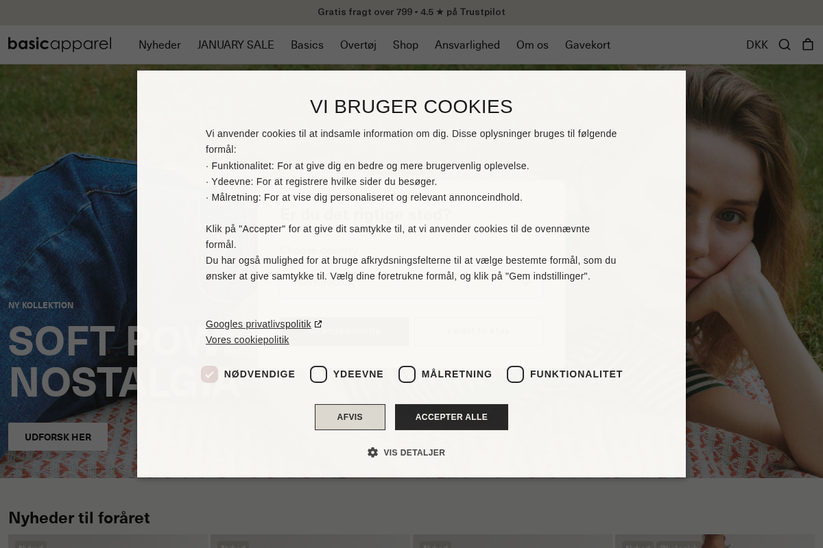 Basic apparel homepage screenshot