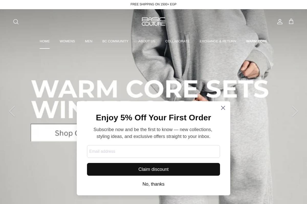 basicouture.com homepage screenshot