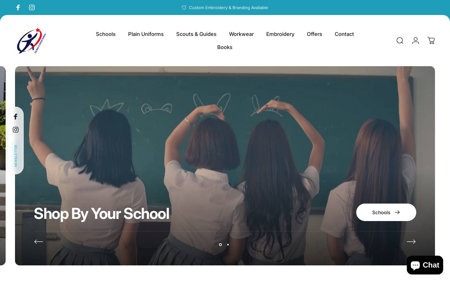 basildonschooluniforms.co.uk homepage screenshot