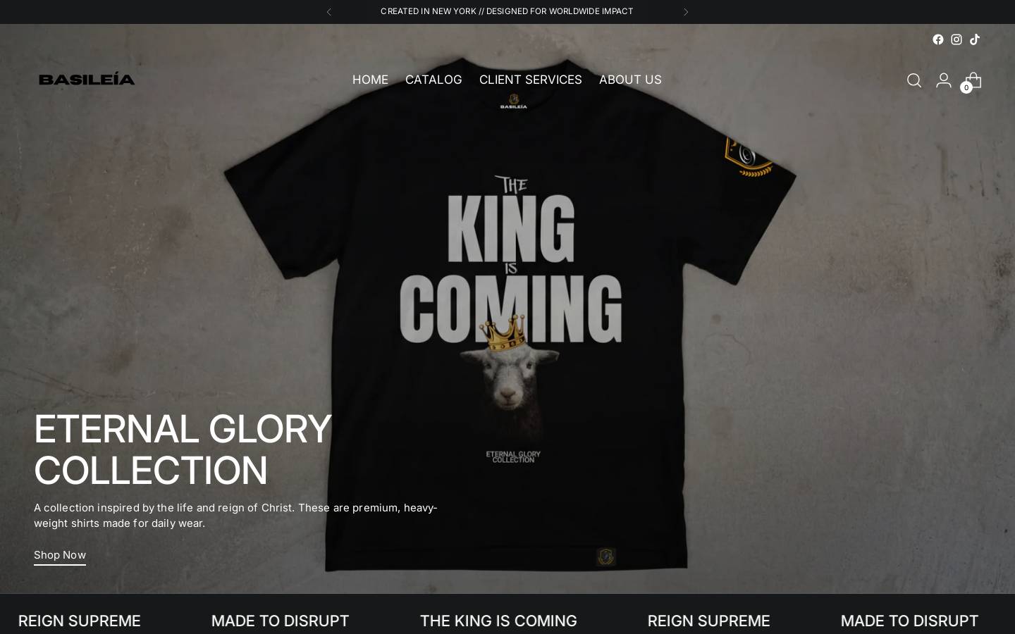 basileiastore.com homepage screenshot