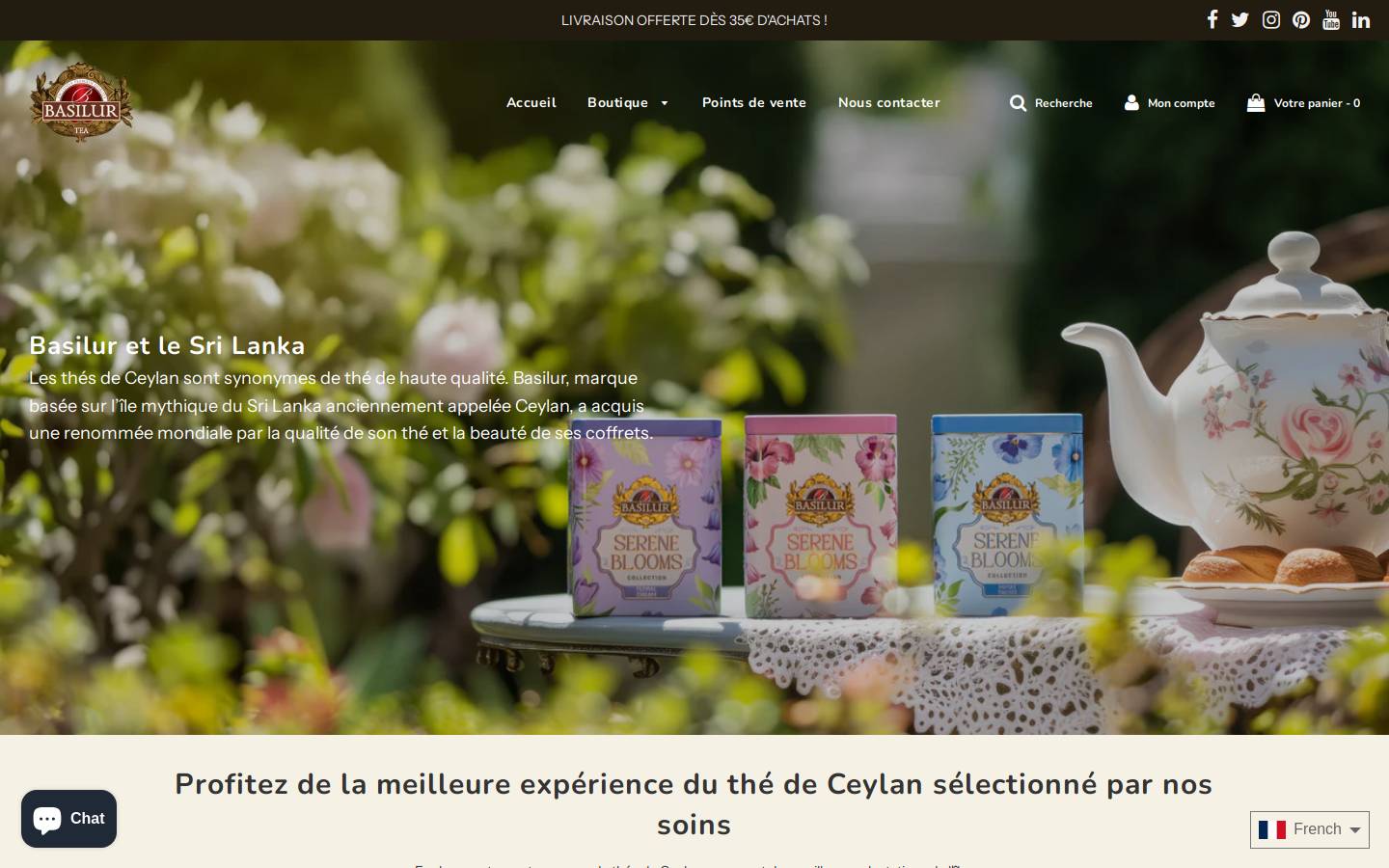 Pure Ceylon Tea - Basilur Tea Sri Lanka homepage screenshot