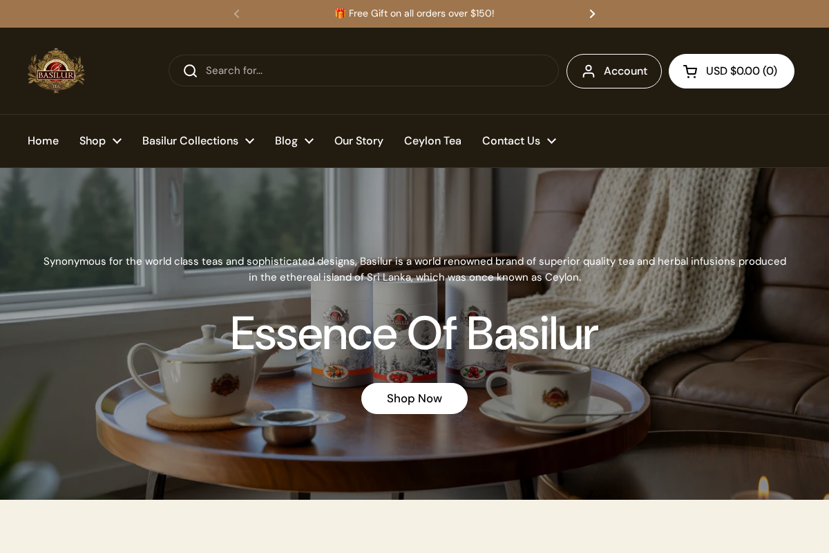 Pure Ceylon Tea - Basilur Tea Sri Lanka homepage screenshot