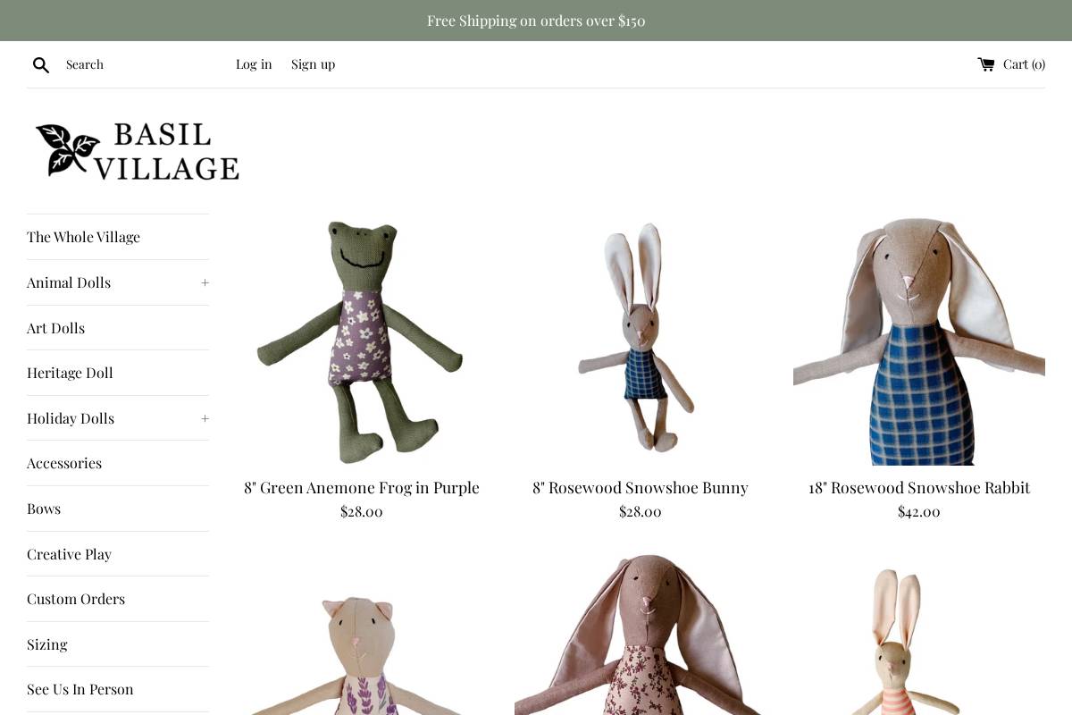 basilvillage.com homepage screenshot