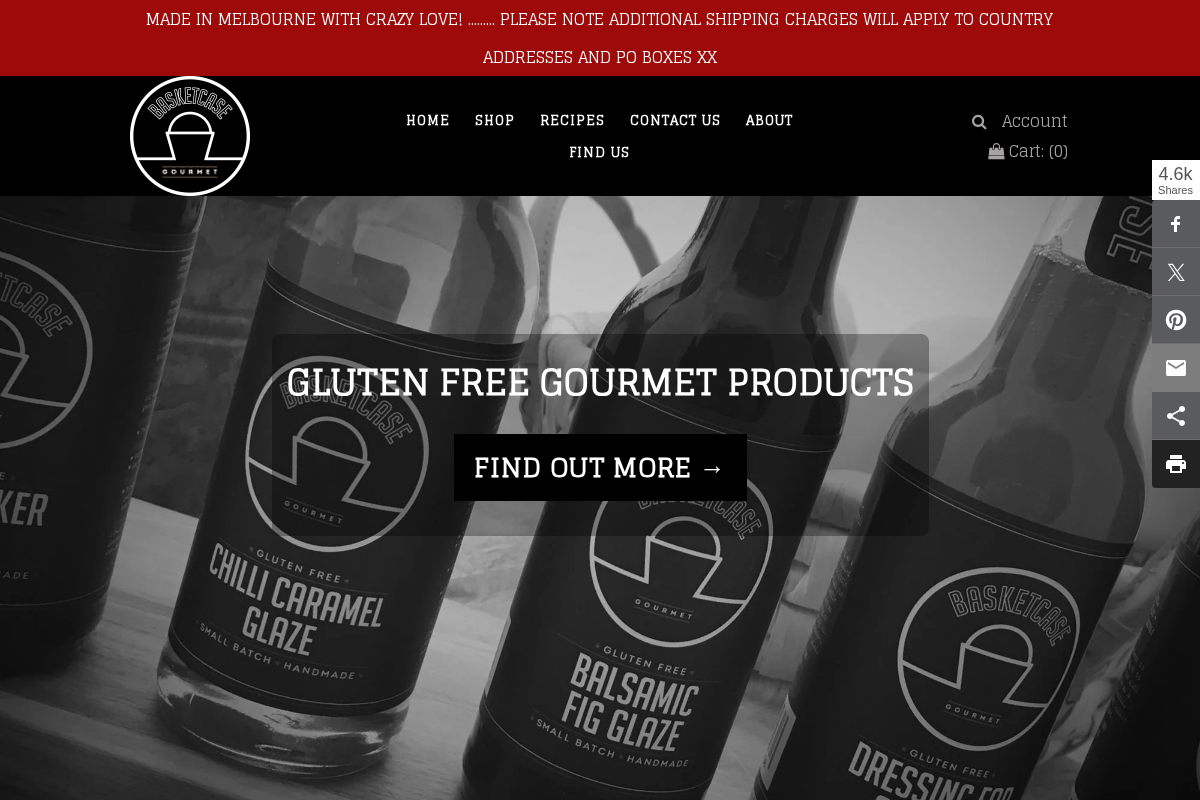 basketcasegourmet.com.au homepage screenshot