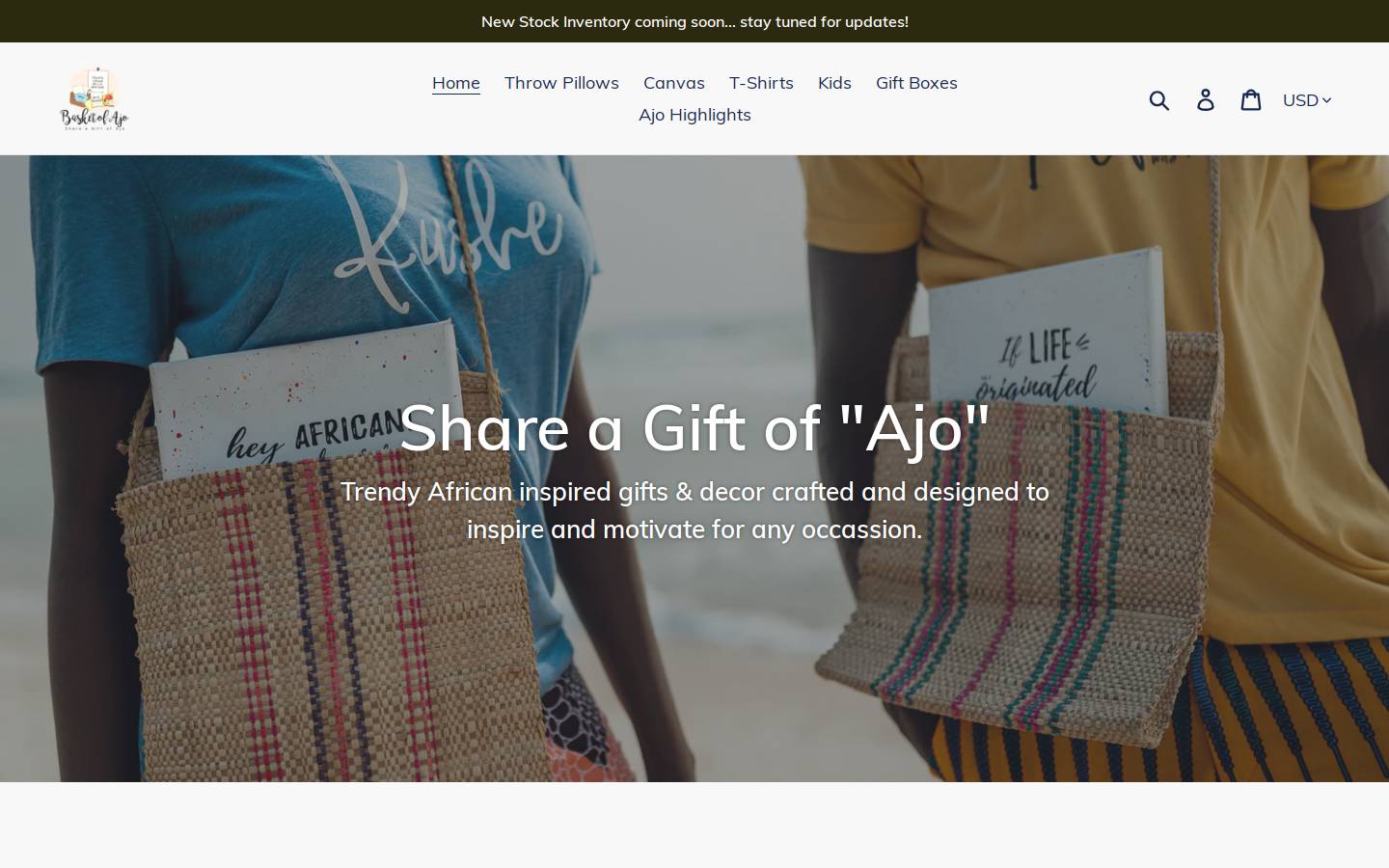 basketofajo.com homepage screenshot
