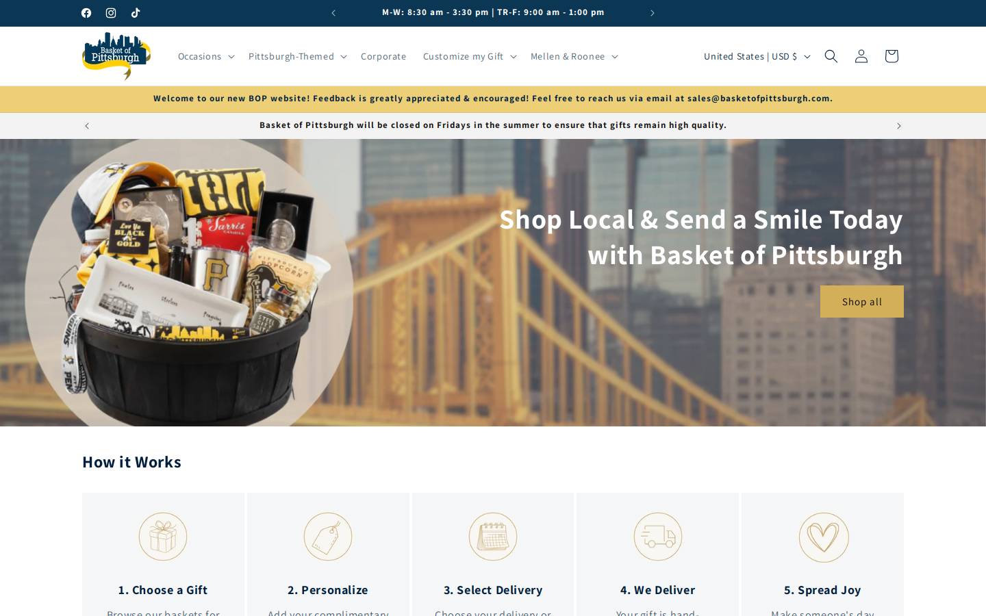 basketofpittsburgh.com homepage screenshot