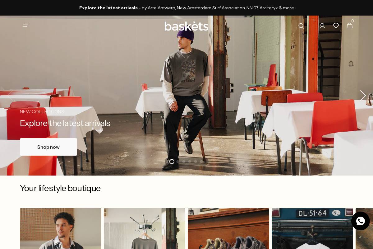 baskets-store.com homepage screenshot