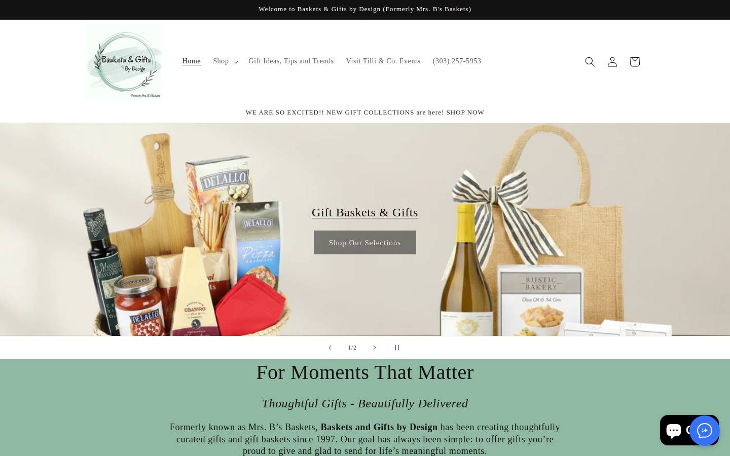 basketsandgiftsbydesign.com homepage screenshot