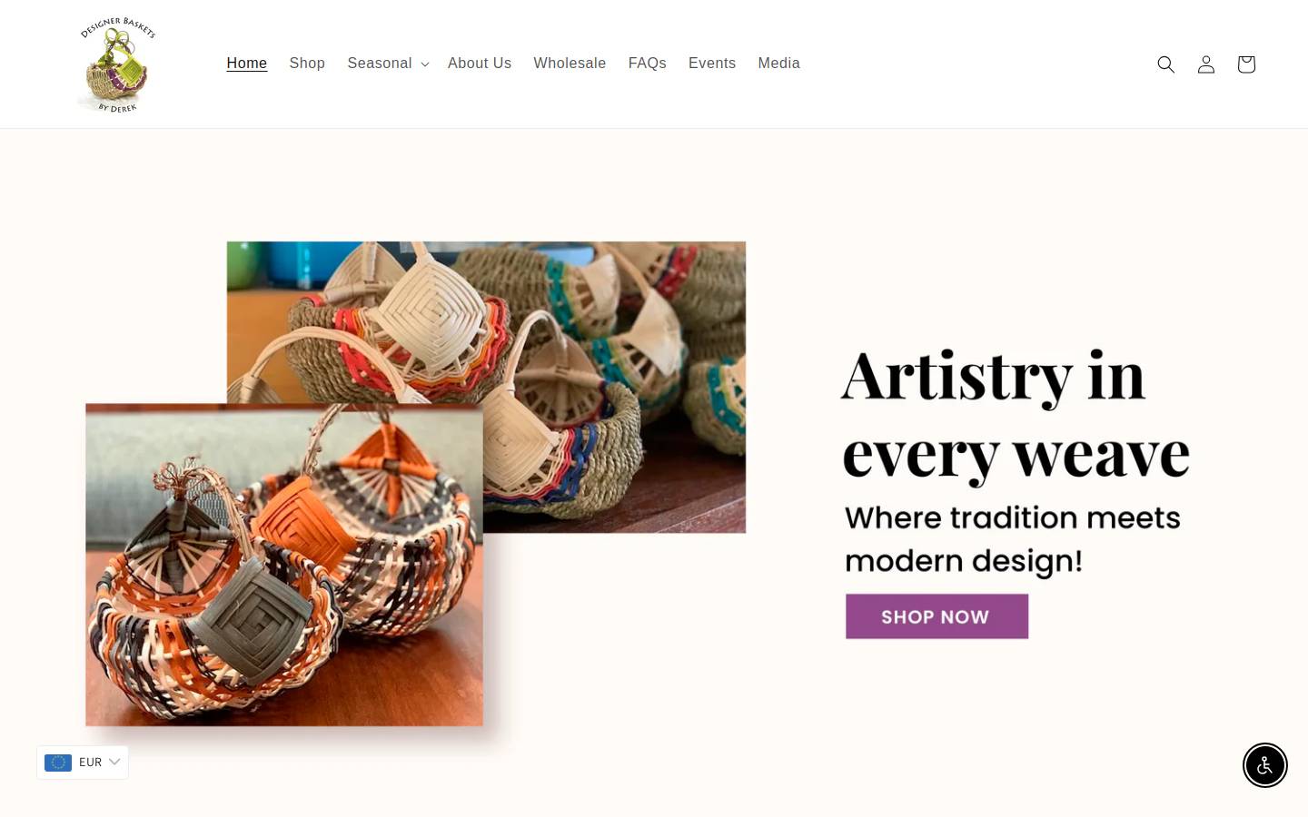 basketsbyderek.com homepage screenshot