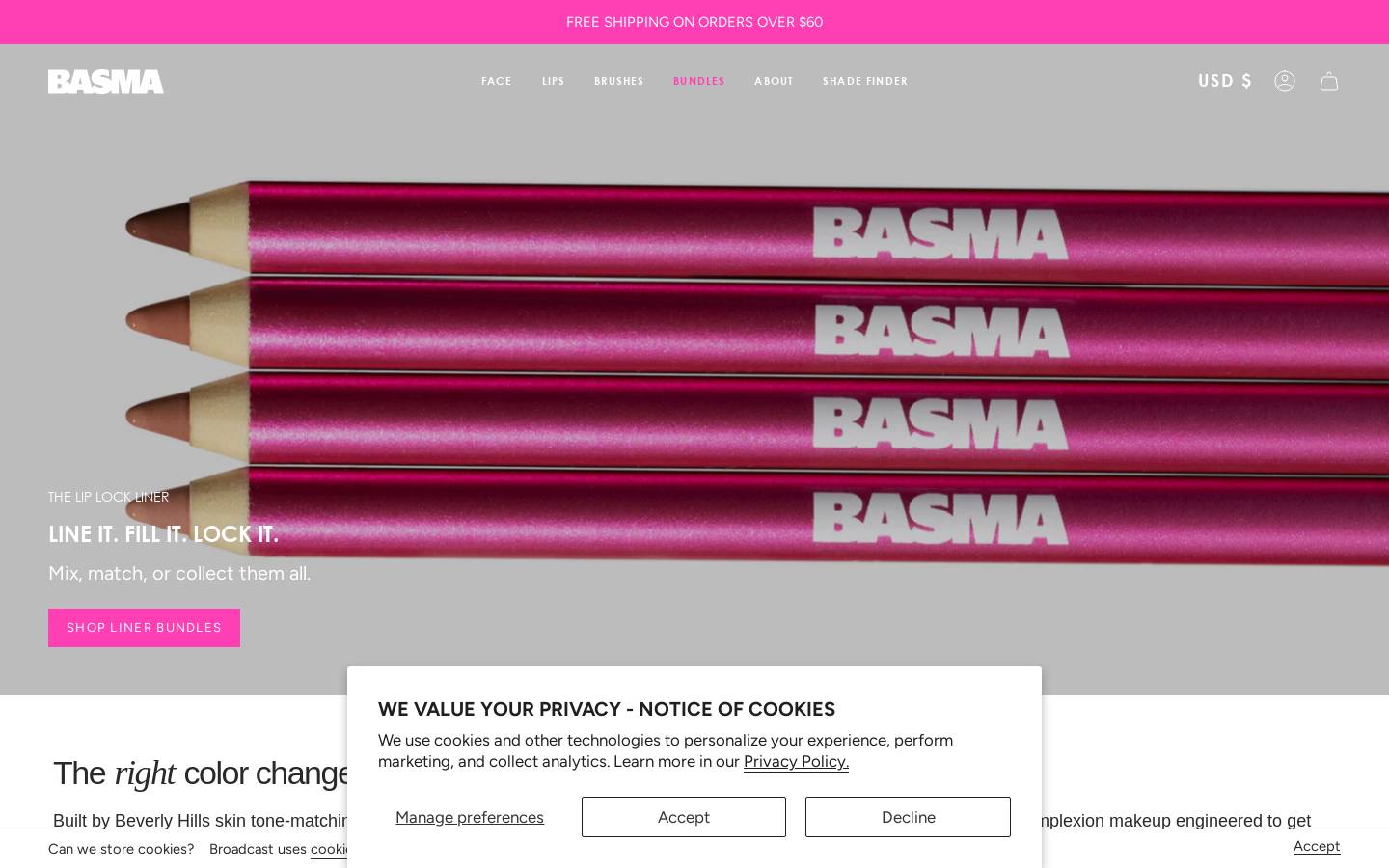 basmabeauty.com homepage screenshot