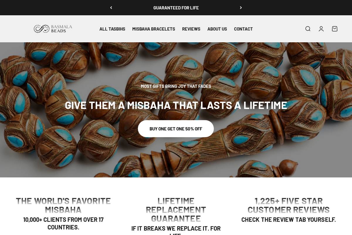 basmalabeads.com homepage screenshot