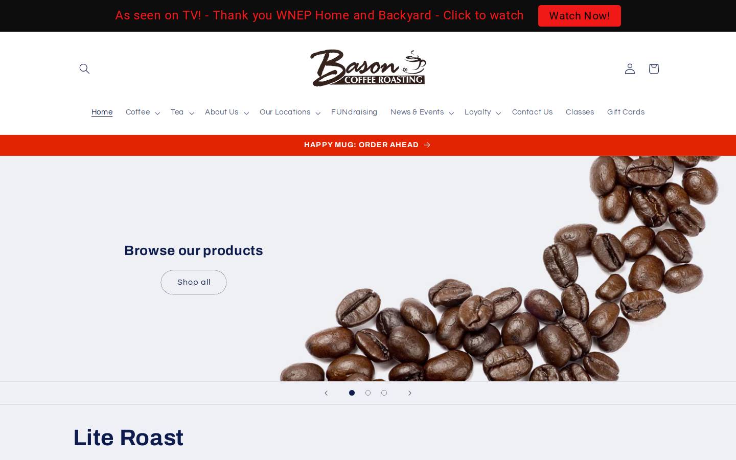 basoncoldbrewcoffee.com homepage screenshot