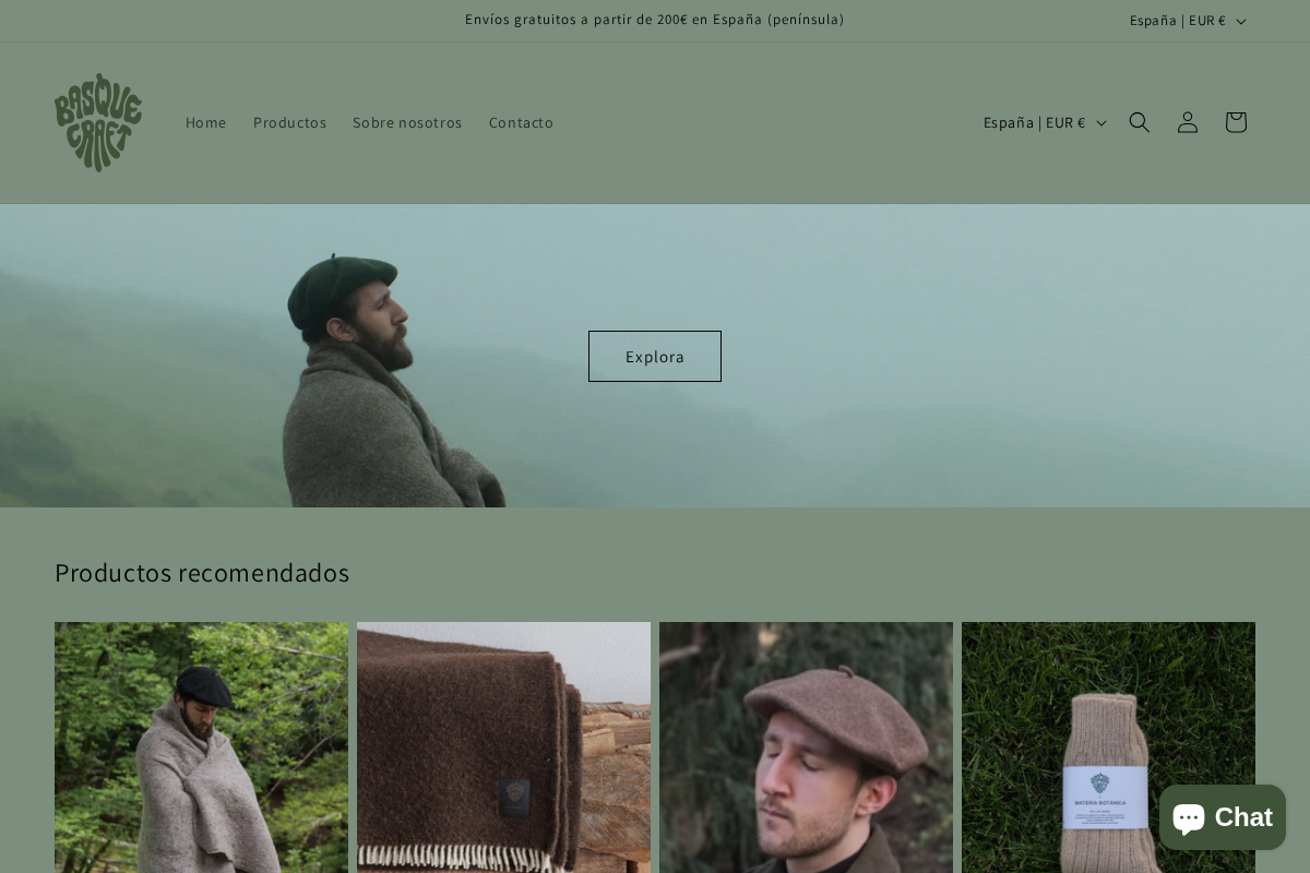 Basquecraft homepage screenshot