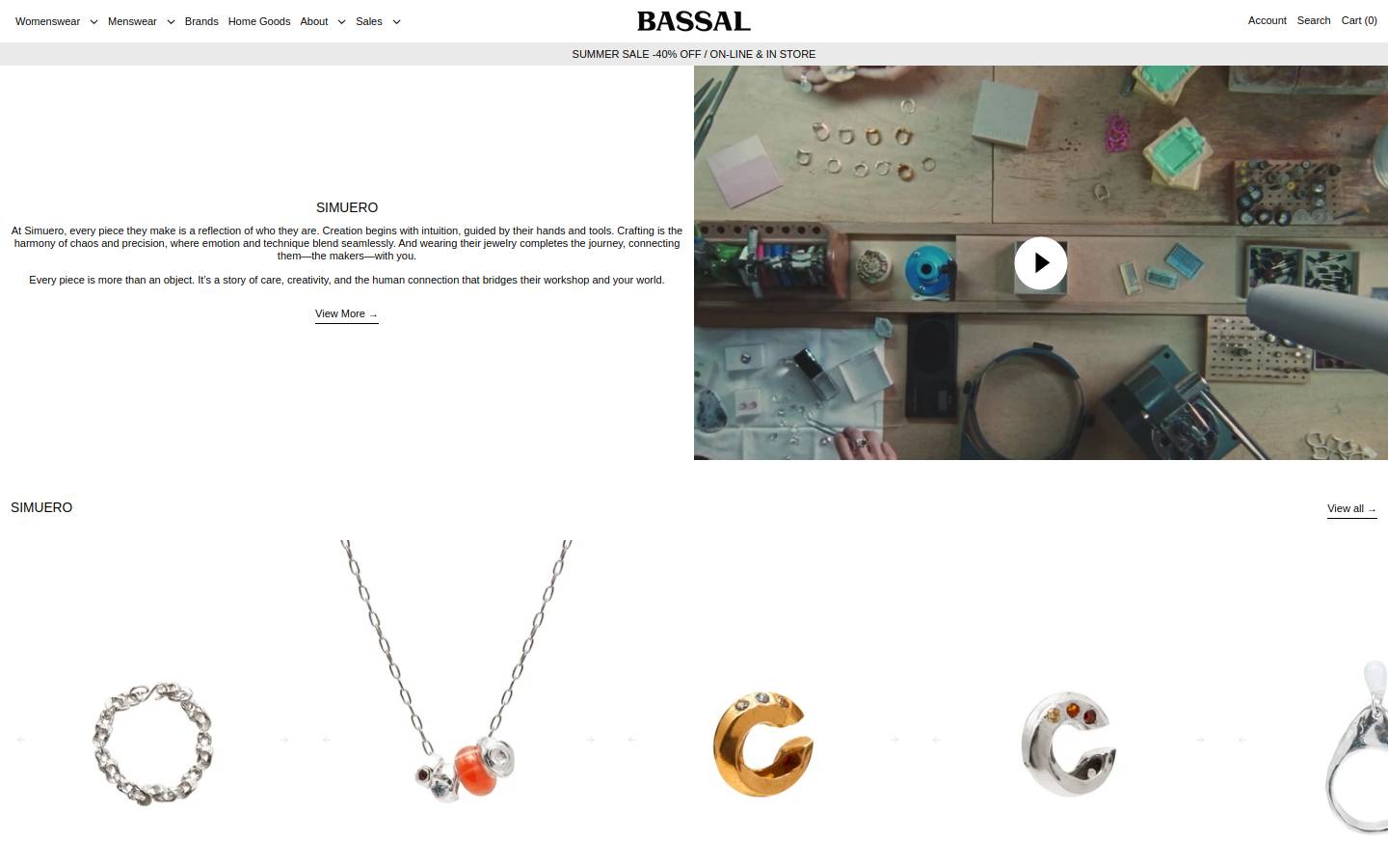 Bassal Store homepage screenshot