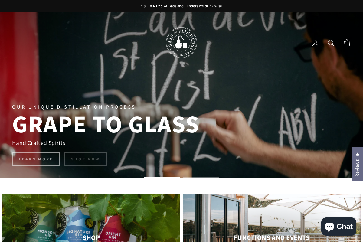 Bass & Flinders Distillery homepage screenshot