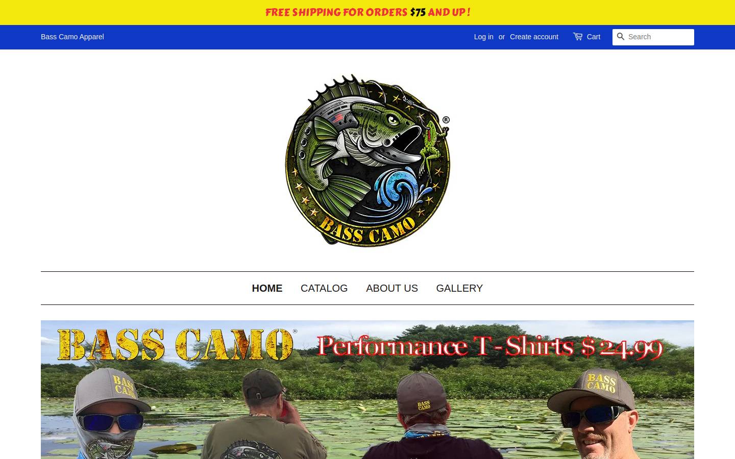 basscamoapparel.com homepage screenshot
