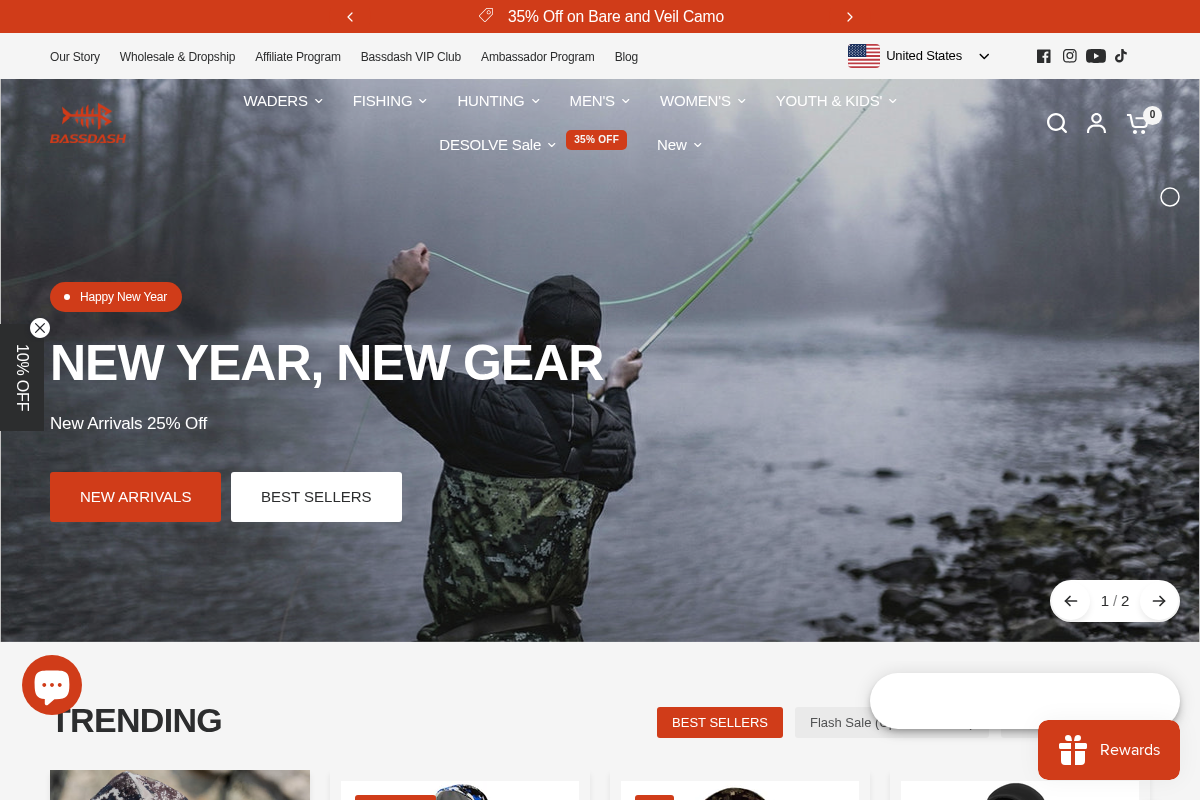 bassdash.com homepage screenshot