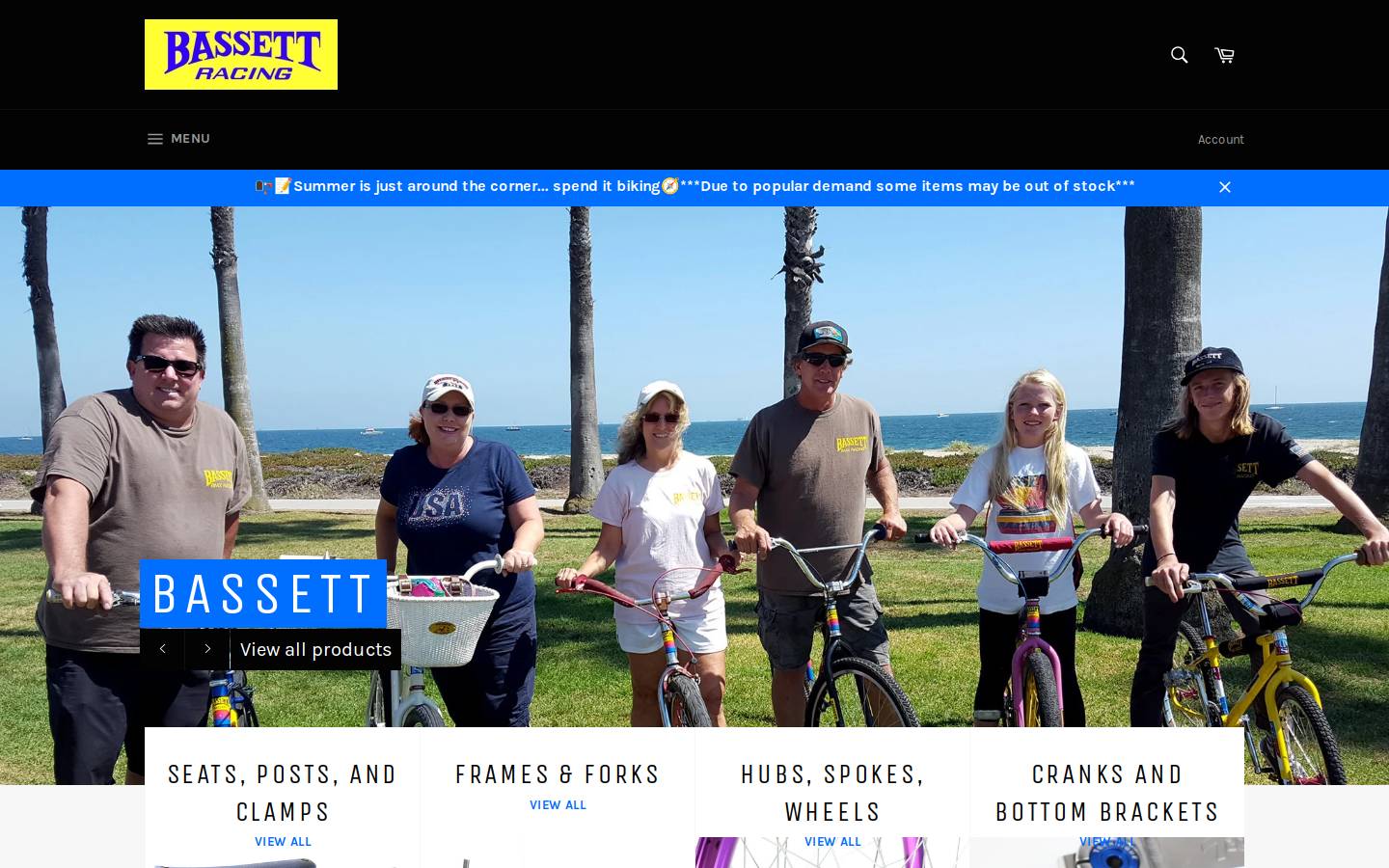 bassettbmx.com homepage screenshot