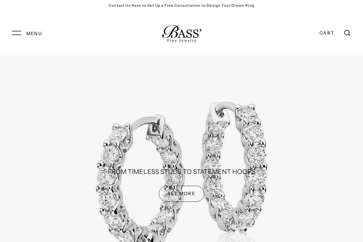 bassfinejewelry.com homepage screenshot