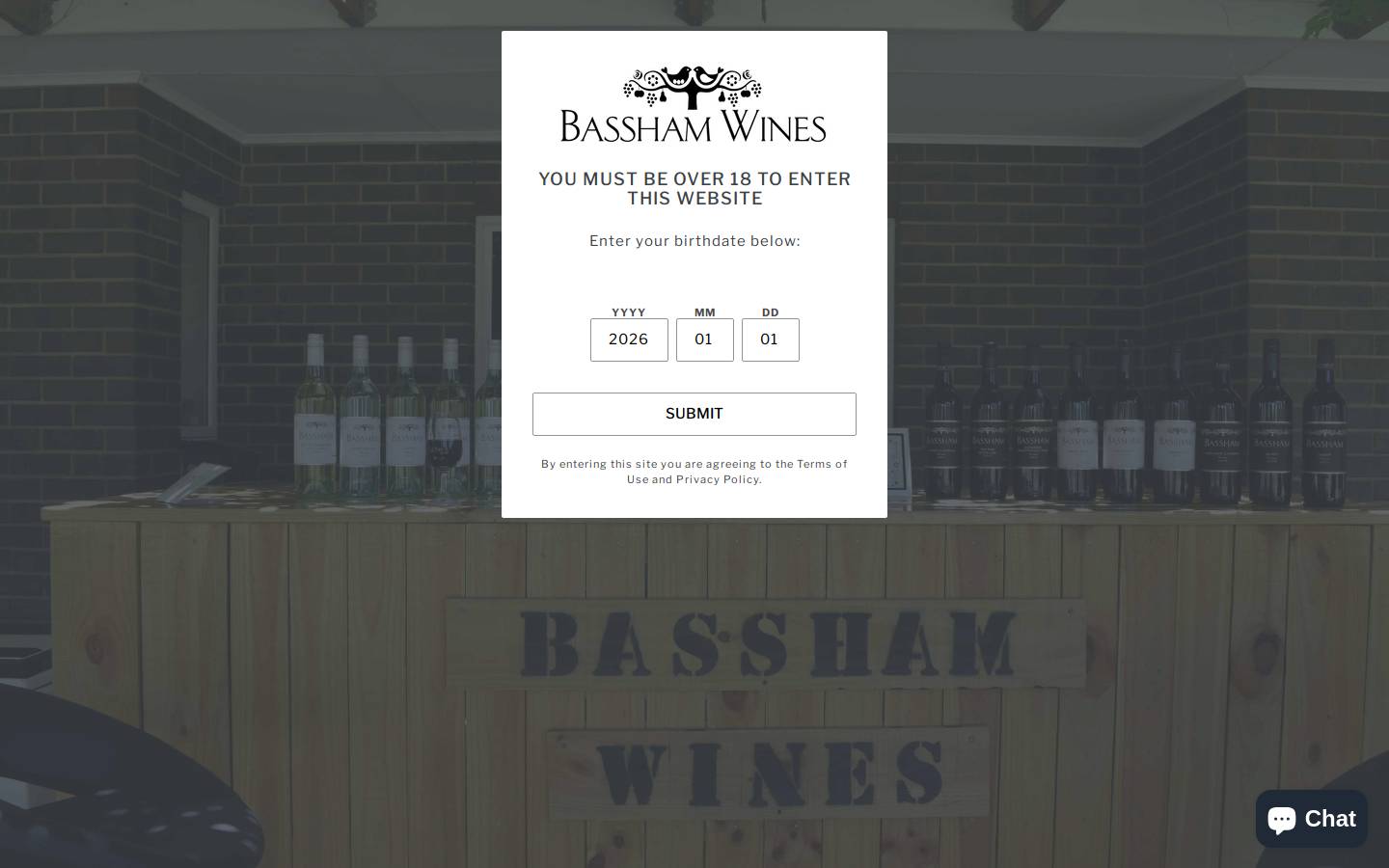 basshamwines.com.au homepage screenshot