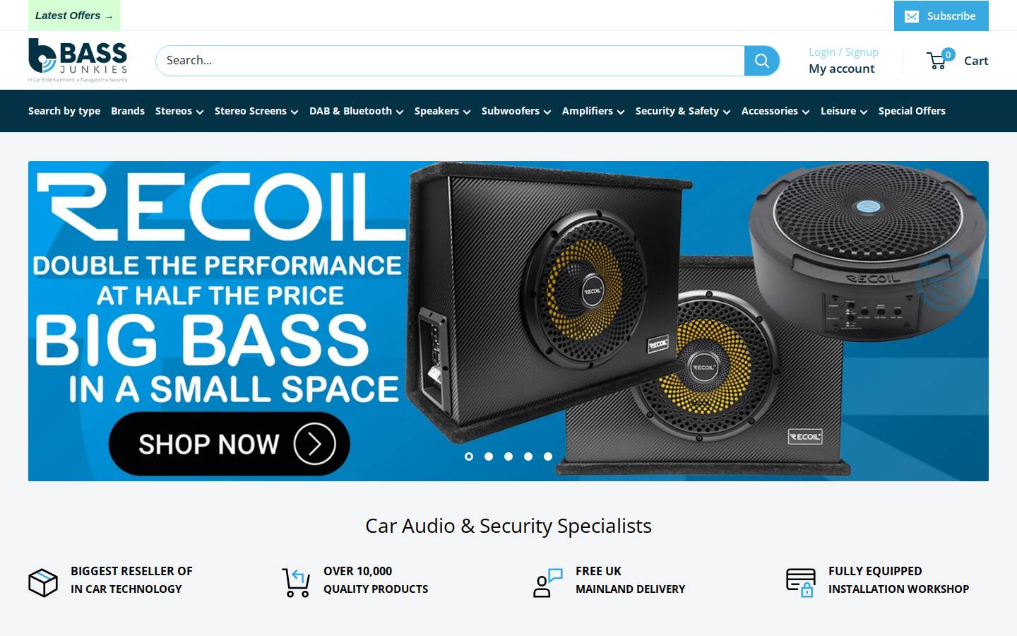 Bass Junkies homepage screenshot