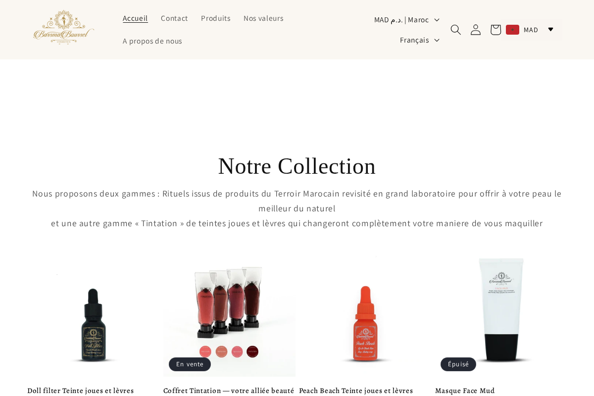 bassmabousselcosmetics homepage screenshot