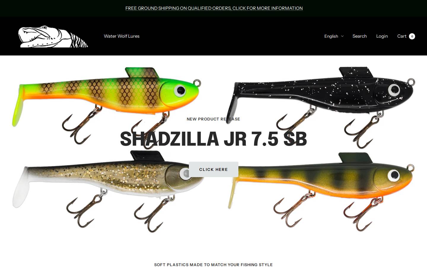 bassmagnetlures-waterwolflures.com homepage screenshot