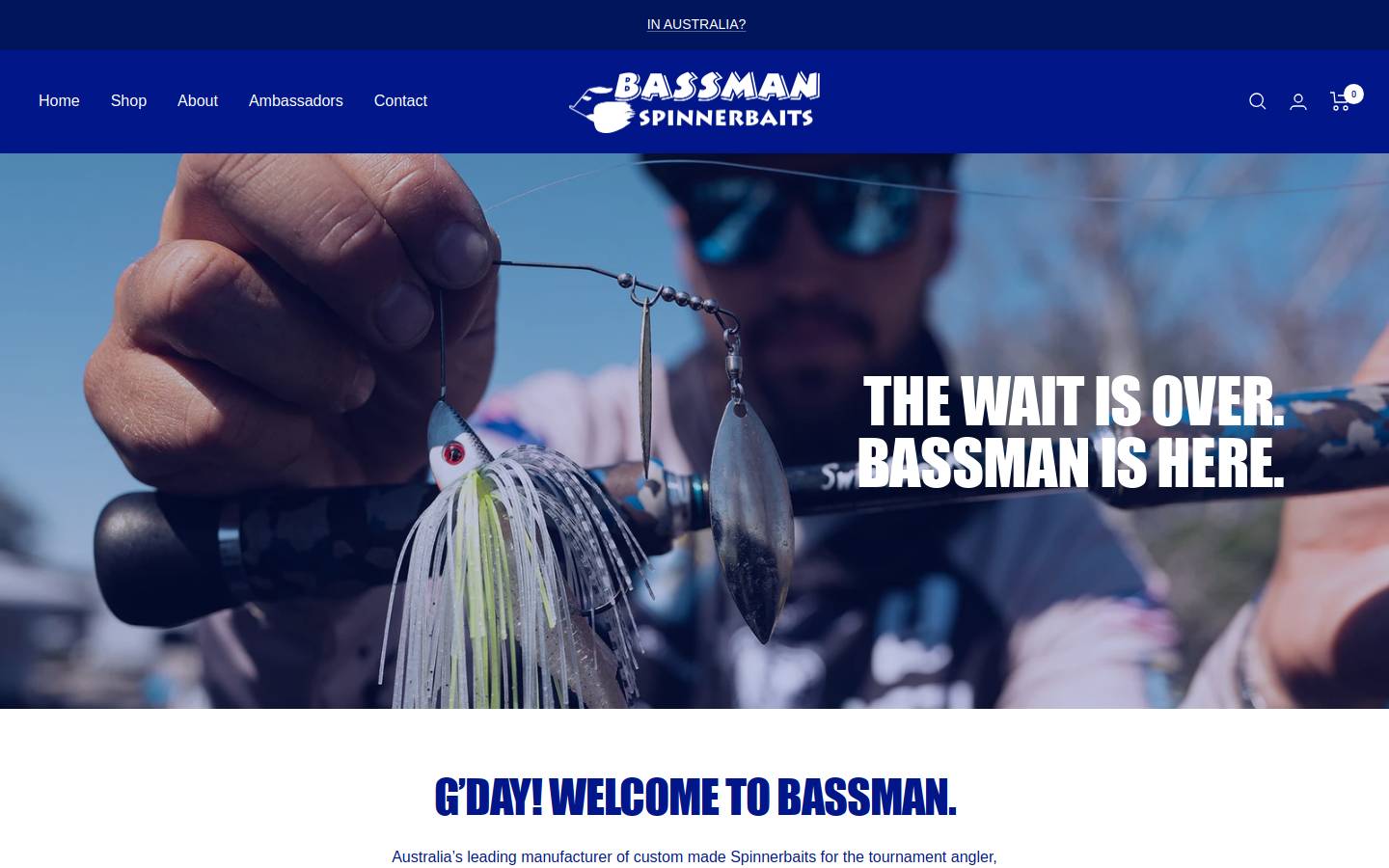 bassmanspinnerbaits.com homepage screenshot