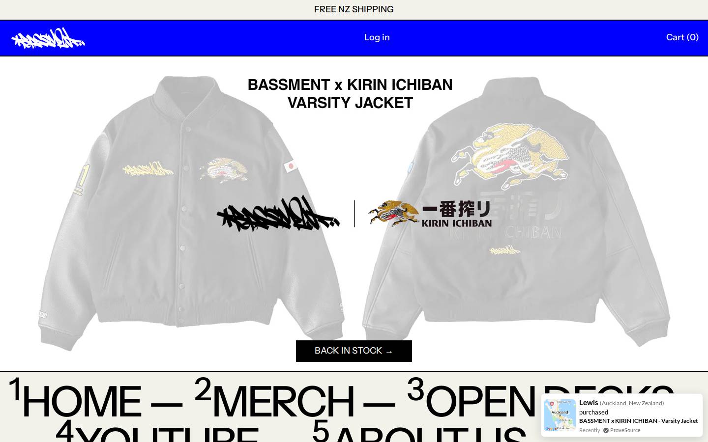 bassment.nz homepage screenshot