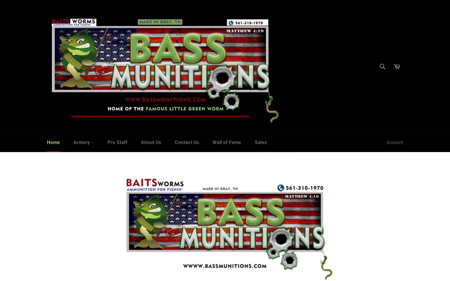 bassmunitionslures.com homepage screenshot