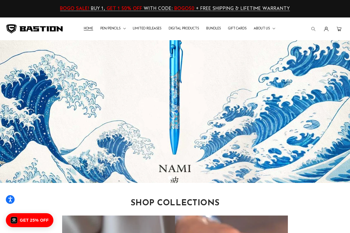 bastionboltactionpen.com homepage screenshot