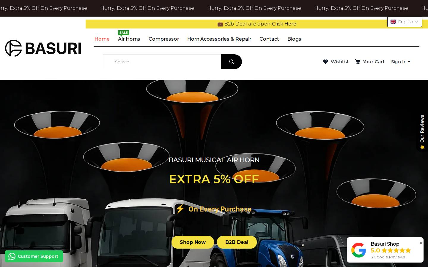 basurishop.com homepage screenshot