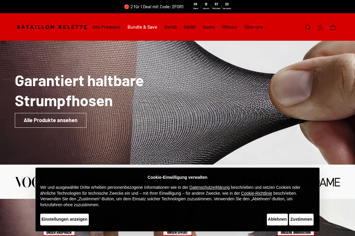 Bataillonbelette homepage screenshot