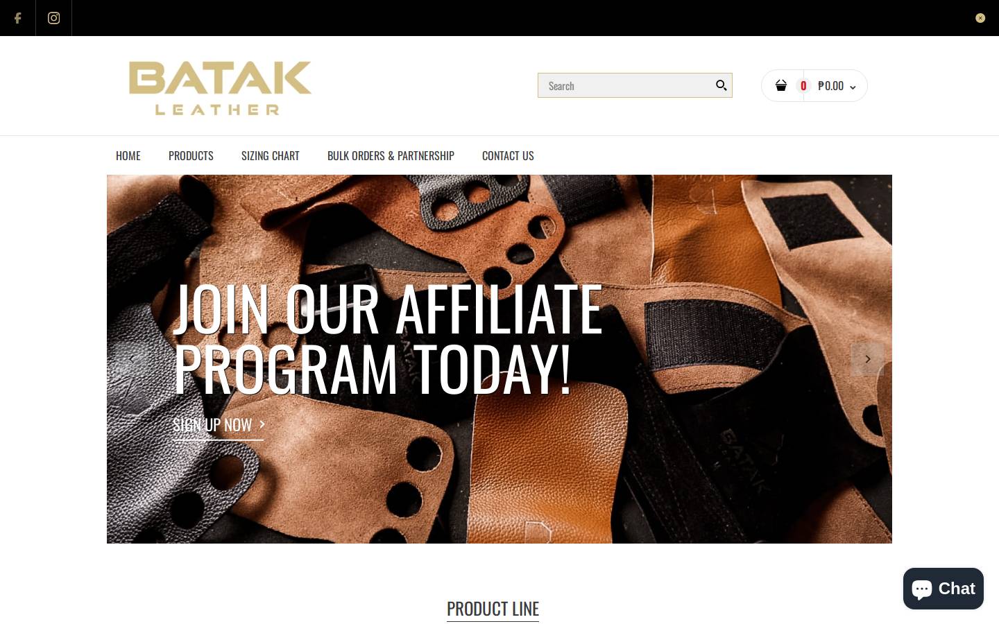 Batakleather homepage screenshot
