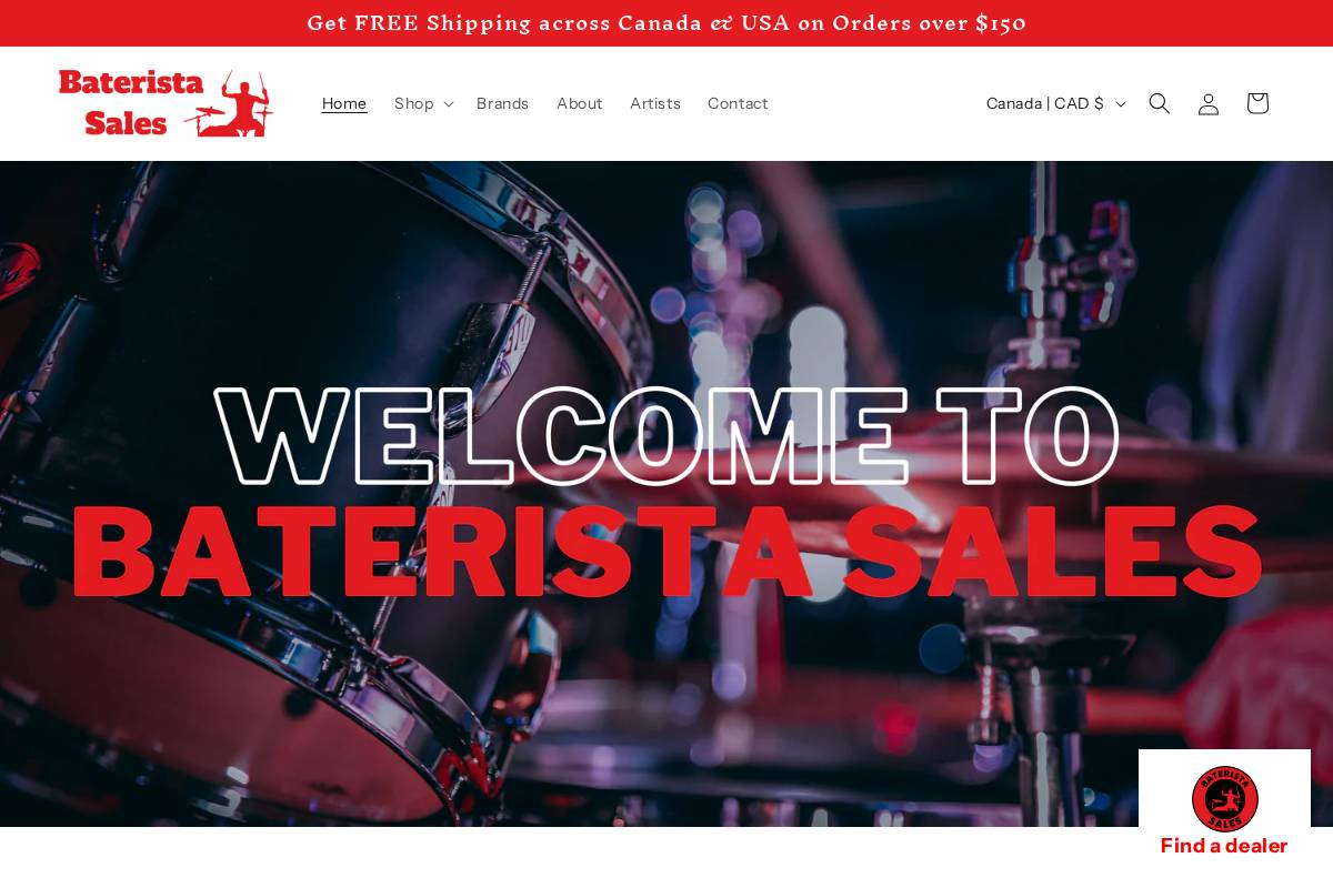 baterista-sales.com homepage screenshot