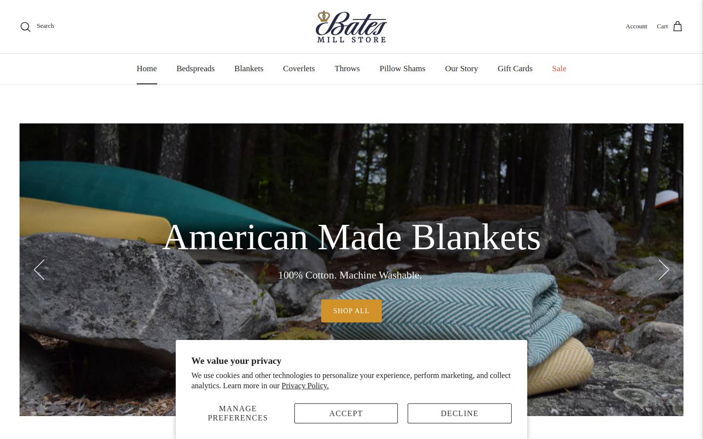 batesmillstore.com homepage screenshot