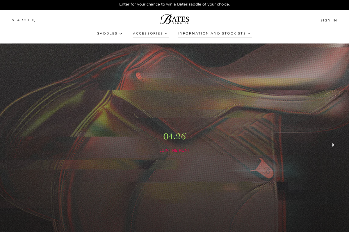 Bates Saddles homepage screenshot