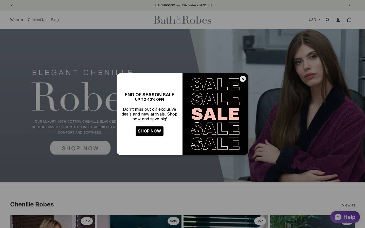 Bath & Robes homepage screenshot
