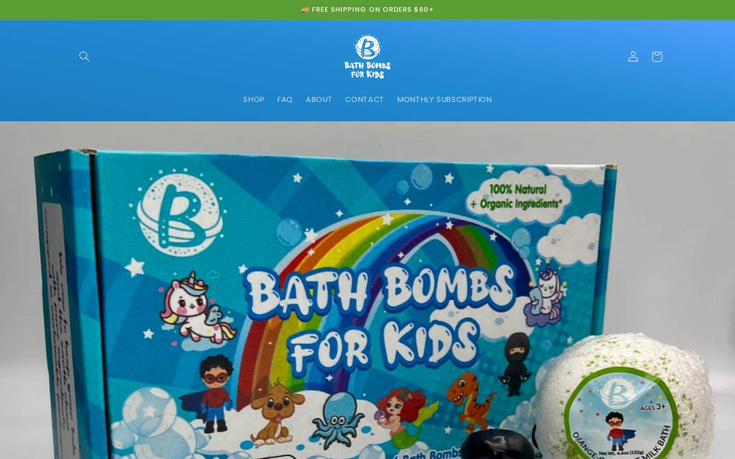 bathbombsforkids.com homepage screenshot