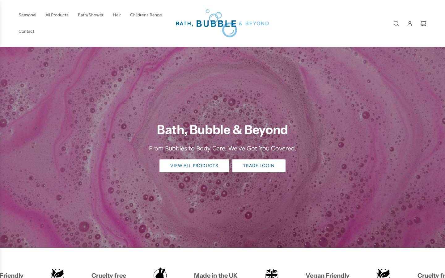 Bathbubbleandbeyond homepage screenshot