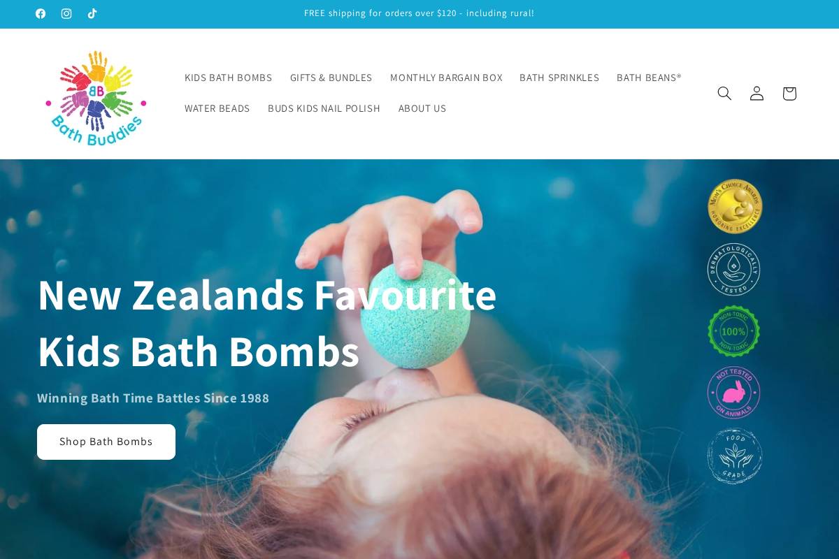 bathbuddies.co.nz homepage screenshot