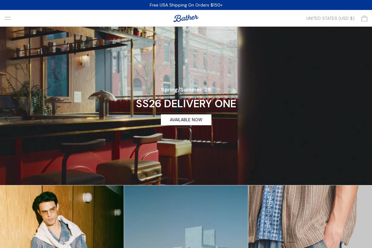 bather.com homepage screenshot